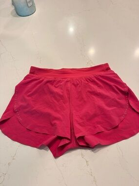 Lululemon Fast and Free High-Rise Classic Fit Split Short 3” M Raspberry Coulis